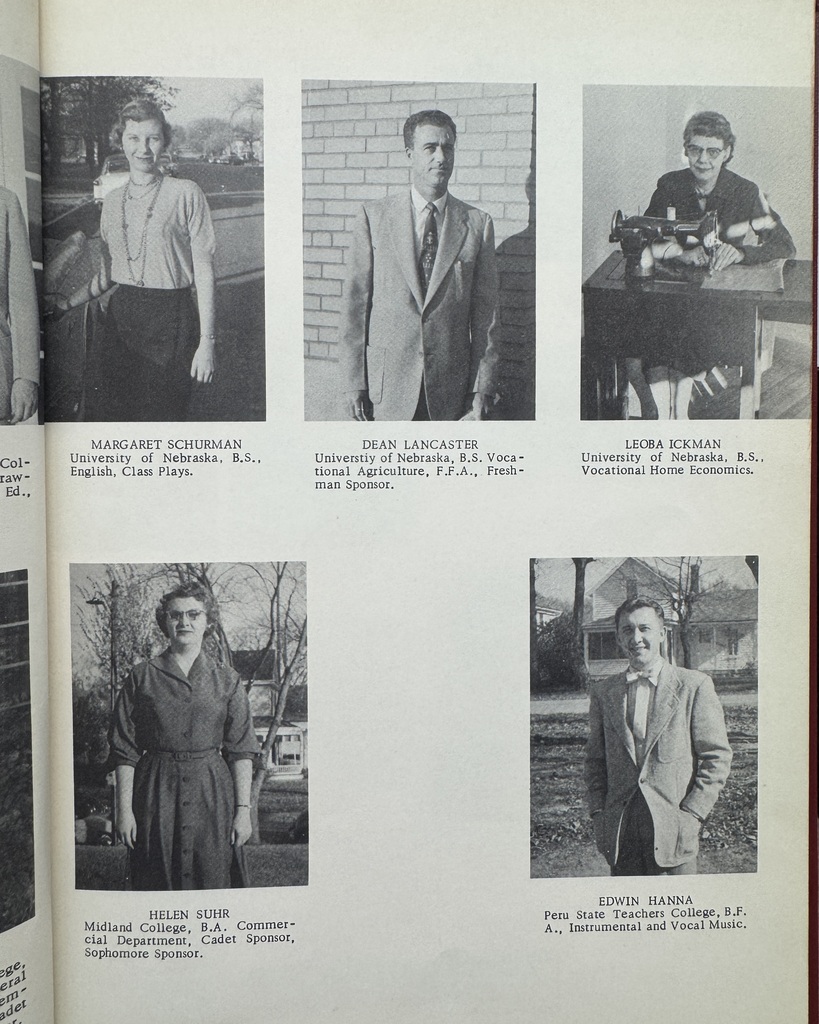 72 years ago in Cadet History...  The 1954–1955 school year was built on great teachers, strong teamwork, and Cadet pride!  This week's featured yearbook pages recognized the dedicated Faculty who shaped the next generation of Cadets and featured an unforgettable Athletics divider page with the football team gathered in a huddle, looking down at the camera—a unique photo that perfectly captured the unity and determination of the team.  Back in 1955, students were listening to the rise of rock 'n' roll with artists like Bill Haley & His Comets, grabbing a Coke at the local soda fountain, and dreaming about driving the newest Chevrolet Bel Air. Television was becoming a household staple, but Friday nights under the lights were still one of the biggest events in town.  Seventy-two years later, one thing hasn't changed: great teachers, strong teammates, and school pride continue to define what it means to be a Cadet.  #ThrowbackThursday #CadetPride⚔️