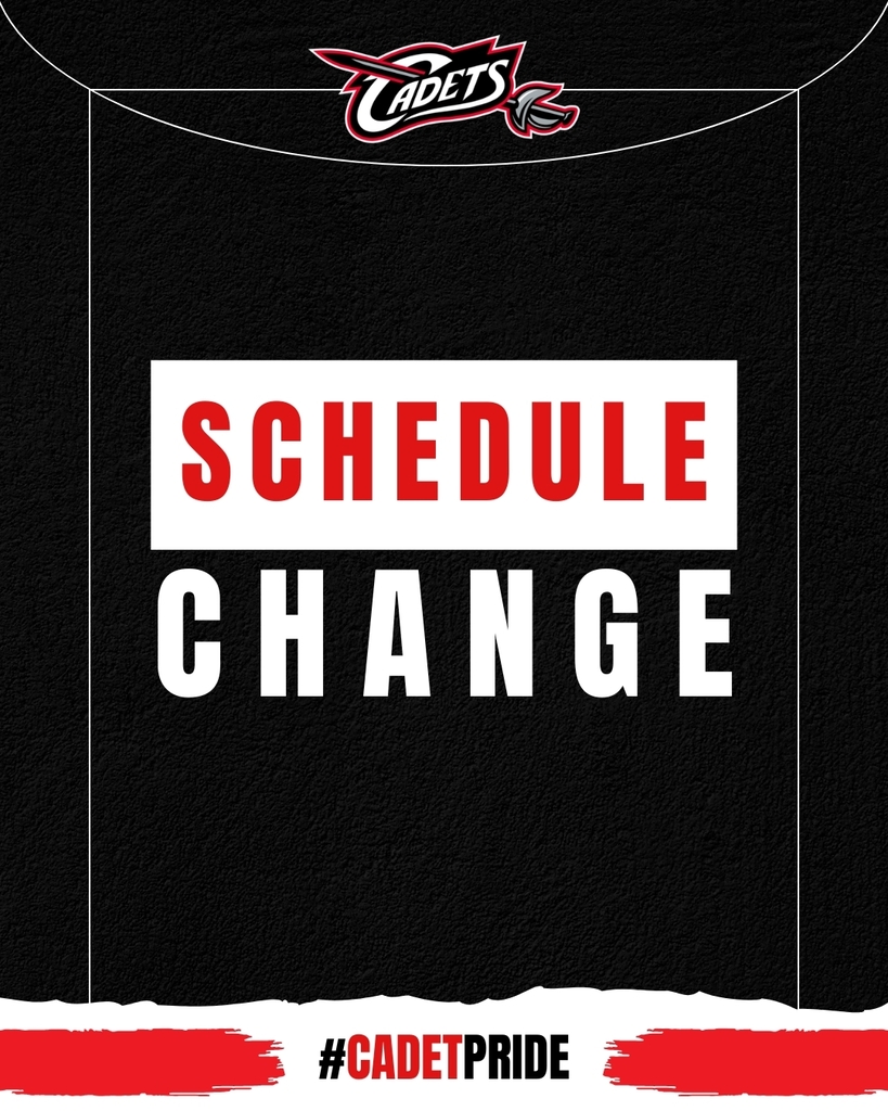 Football Schedule Update! 🚨 The Cadet Football game next week at Summerland on Friday, September 11th will now kick off at 7:00 PM. #CadetPride ⚔️