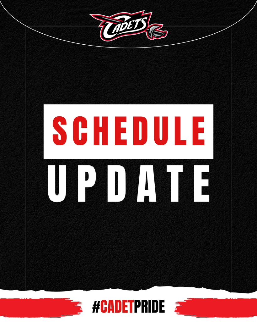 The Junior High Football games vs Wayne have been rescheduled for tomorrow (Thursday, September 10th) at West Point. They will begin at 4:30 PM and will pick up the A game where they left off. #CadetPride ⚔️
