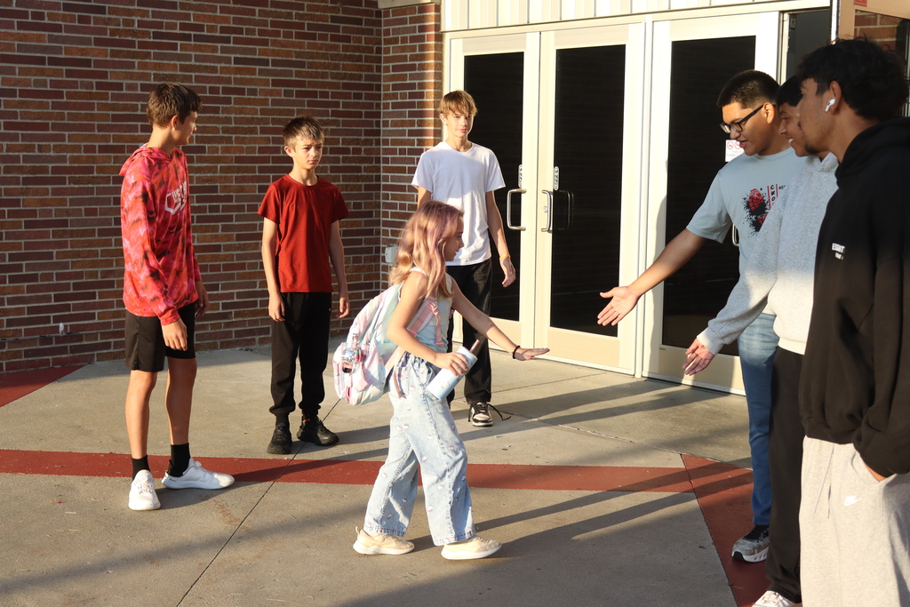 Happy High-Five Friday! ✋  Our West Point-Beemer Cross Country team welcomed the elementary students this morning with high fives, smiles, and tons of energy!  Have a great weekend, Cadets! ❤️🤍🖤  #CadetPride⚔️