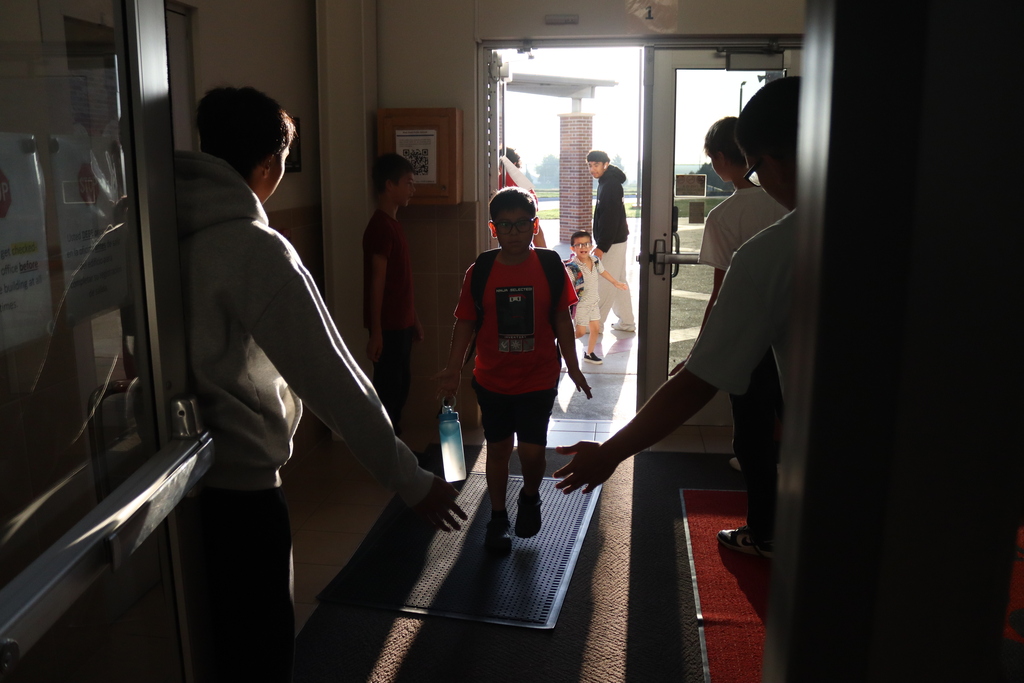 Happy High-Five Friday! ✋  Our West Point-Beemer Cross Country team welcomed the elementary students this morning with high fives, smiles, and tons of energy!  Have a great weekend, Cadets! ❤️🤍🖤  #CadetPride⚔️