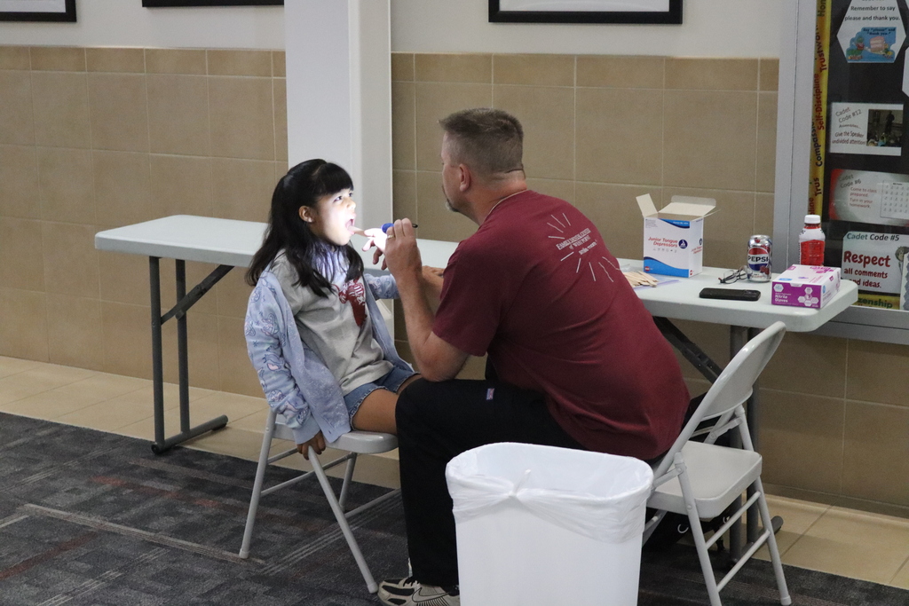 Keeping our Cadets healthy! ❤️🤍🖤   Yesterday and today, students in Preschool–4th Grade, 7th Grade, and 10th Grade participated in our annual Health Screenings!   A big THANK YOU to all of the wonderful volunteers who gave their time to help everything run smoothly, including Dr. Kralik from Family Dental Center of West Point!   We’re grateful for the community members who step up to help us care for our students and make days like these possible!   #CadetPride ⚔️