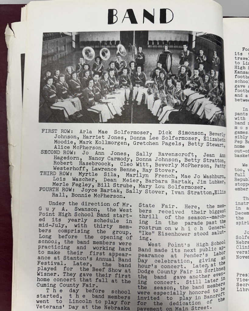 80 years ago in Cadet History…  In 1946–1947, the halls of WPHS were filled with Cadet spirit, music, and memories!   This week’s throwback takes us back to West Point High School, with a look at the Band and Lyres Club!   Outside the halls of WPHS, families were gathering around their radios, Frank Sinatra was on the airwaves, It’s a Wonderful Life was in theaters, and saddle shoes and swing dancing were all the rage!  80 years later, Cadet pride is still going strong!  #ThrowbackThursday #CadetPride⚔️