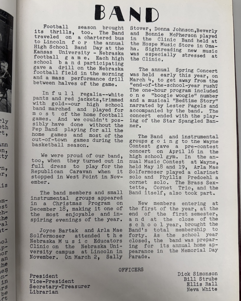 80 years ago in Cadet History…  In 1946–1947, the halls of WPHS were filled with Cadet spirit, music, and memories!   This week’s throwback takes us back to West Point High School, with a look at the Band and Lyres Club!   Outside the halls of WPHS, families were gathering around their radios, Frank Sinatra was on the airwaves, It’s a Wonderful Life was in theaters, and saddle shoes and swing dancing were all the rage!  80 years later, Cadet pride is still going strong!  #ThrowbackThursday #CadetPride⚔️