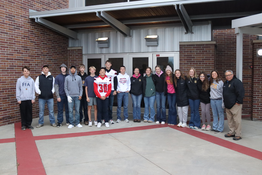 Happy High-Five Friday! ✋  This morning our West Point FFA members welcomed our elementary students with high fives! A great way to celebrate the last day of Quarter 1!  Have a great weekend, Cadets!  #CadetPride⚔️
