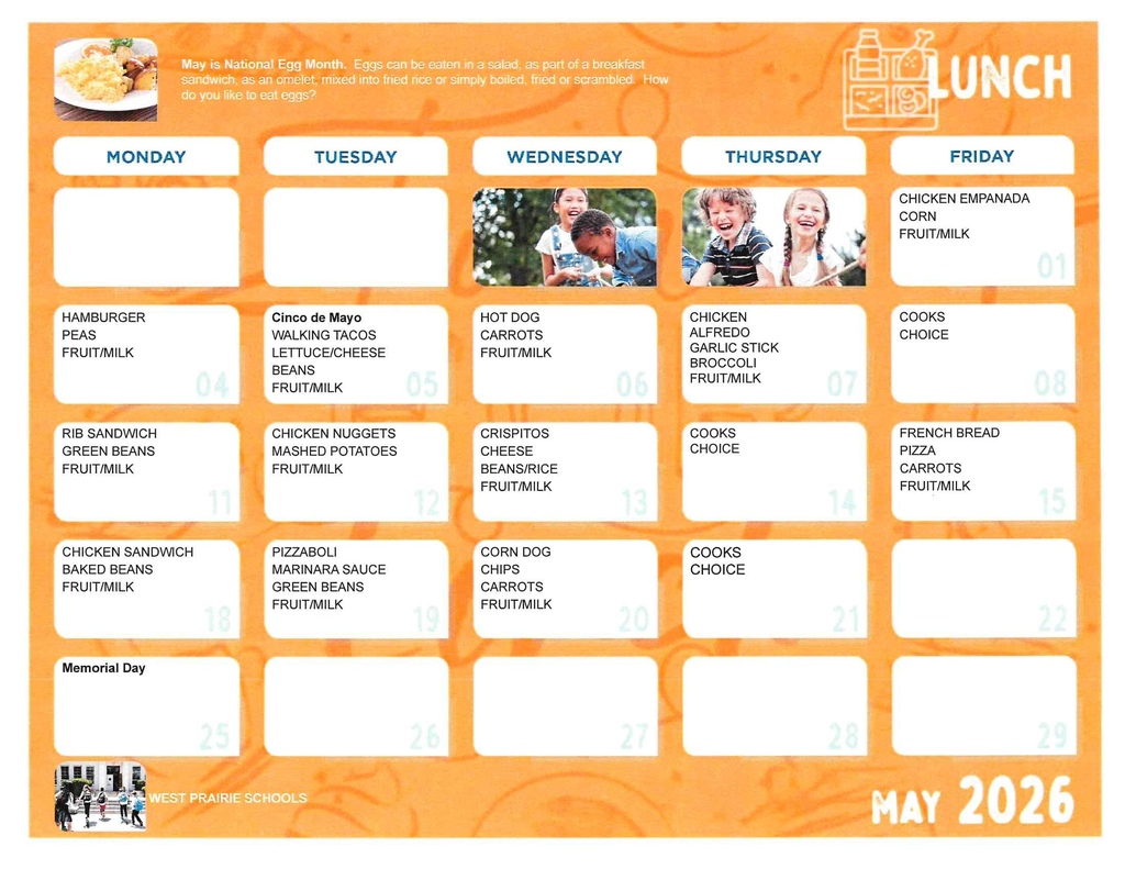 Lunch menu