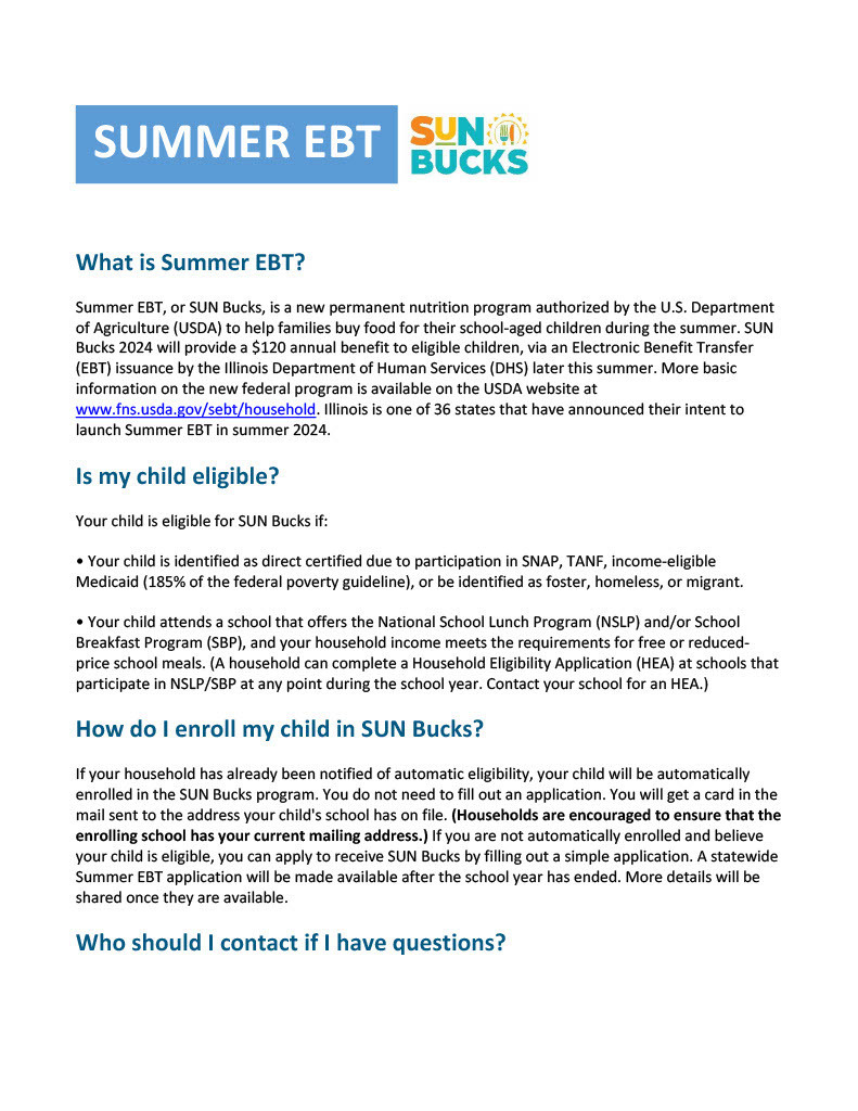 Summer EBT Flyer