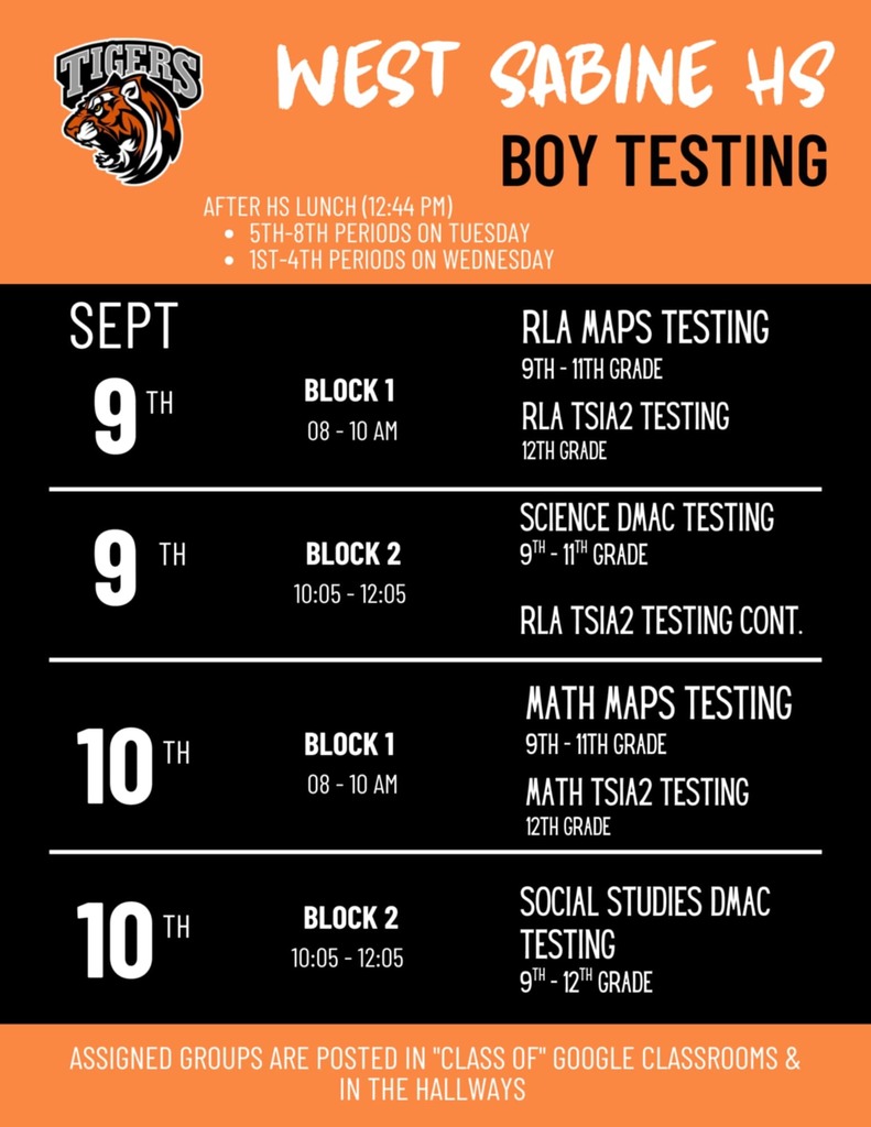 JH and HS BOY Testing