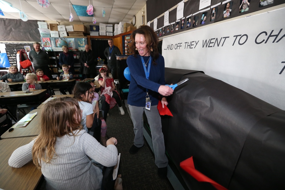 Teacher standing in front of class