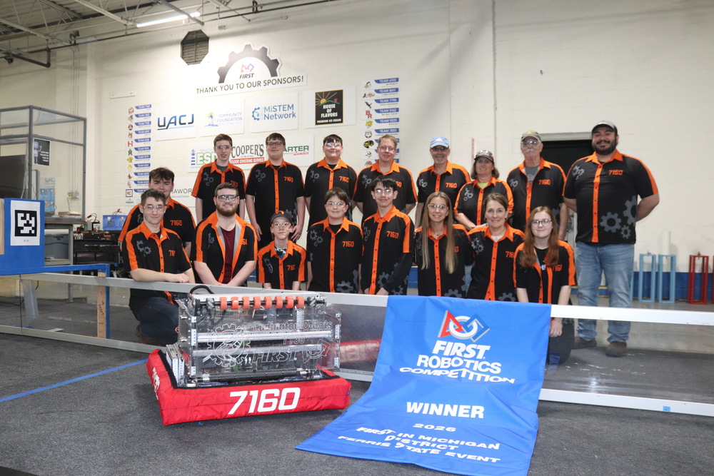 Ludington's Robotic's team working on their robot