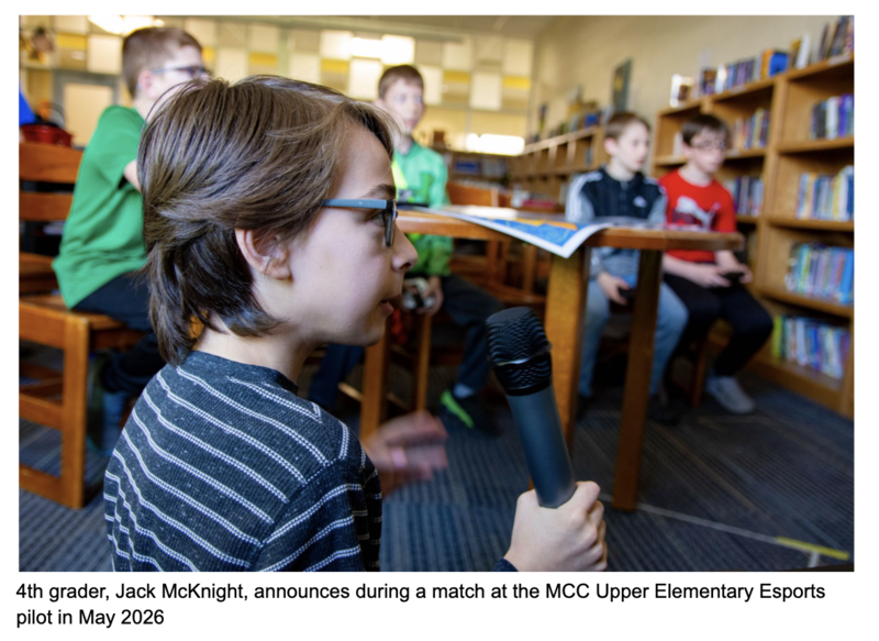 Student holding a microphone