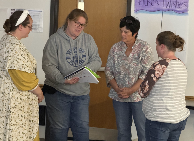 Teachers in a training
