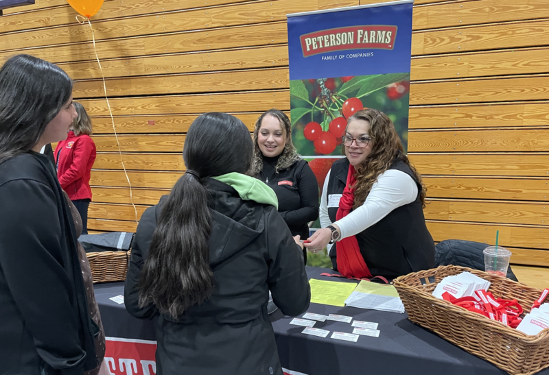 Paterson Farms booth at the career fair