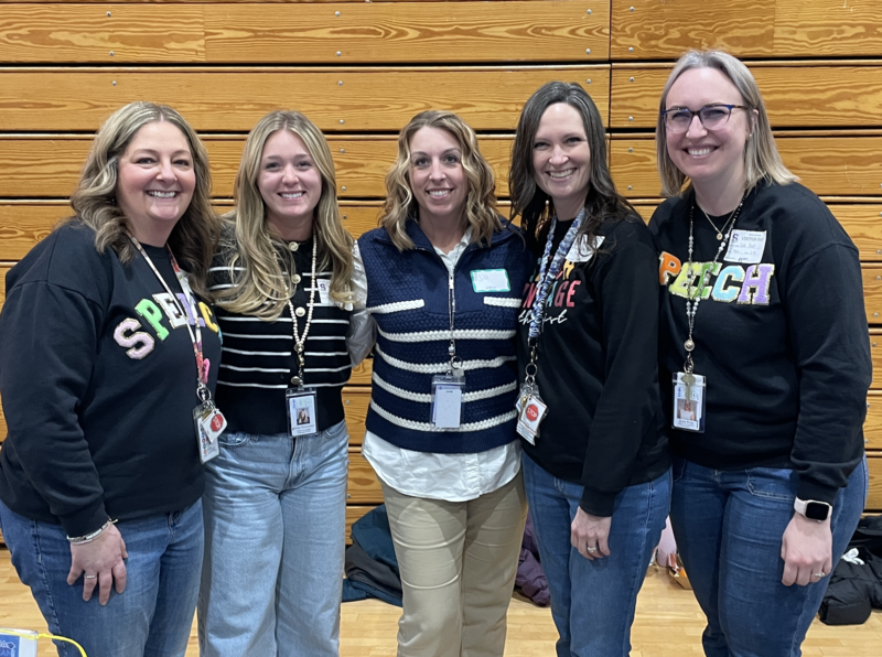 (L-R) Stephanie Hart, Intern Karlee Plamondon, Jill Soper (Special Education Supervisor), Kara Albrecht, and Katt Pratt.
