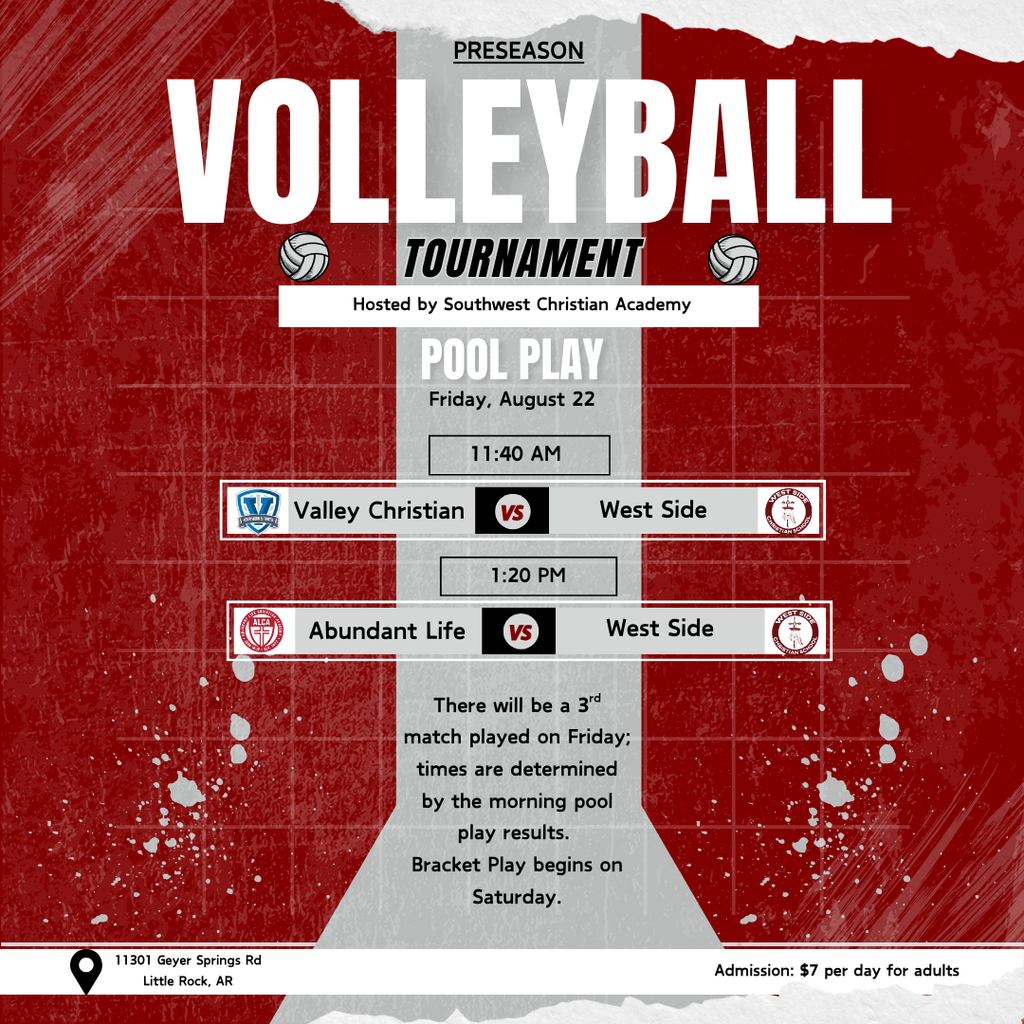 Preseason Volleyball Tournament August 22-23 Games at 11:40 am and 1:20 pm