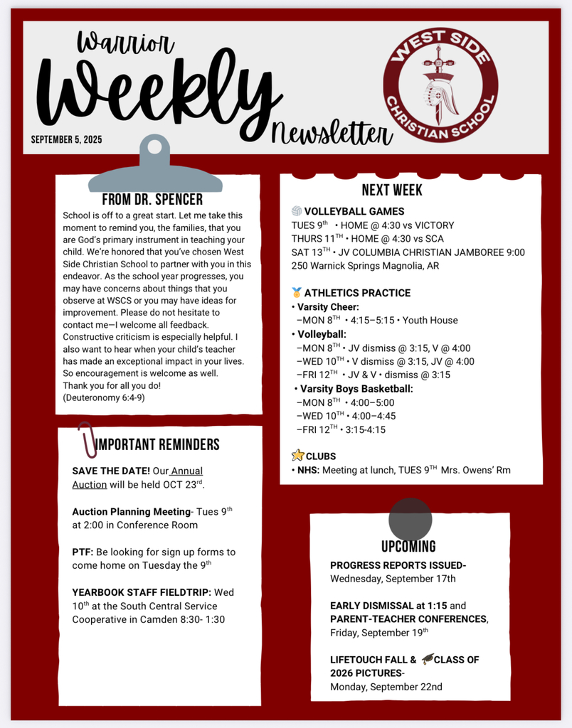 Warrior Weekly Newsletter