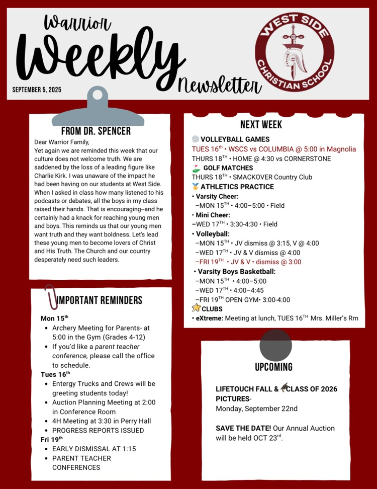 Warrior Weekly Newsletter