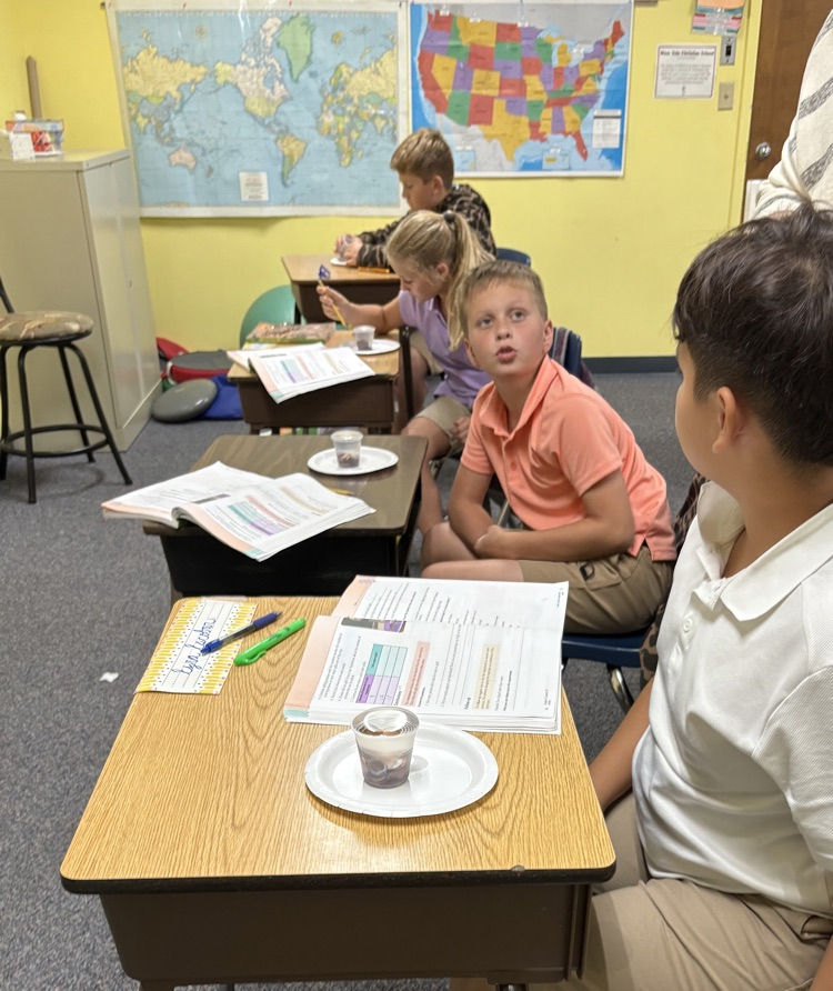 Students with their experiment.