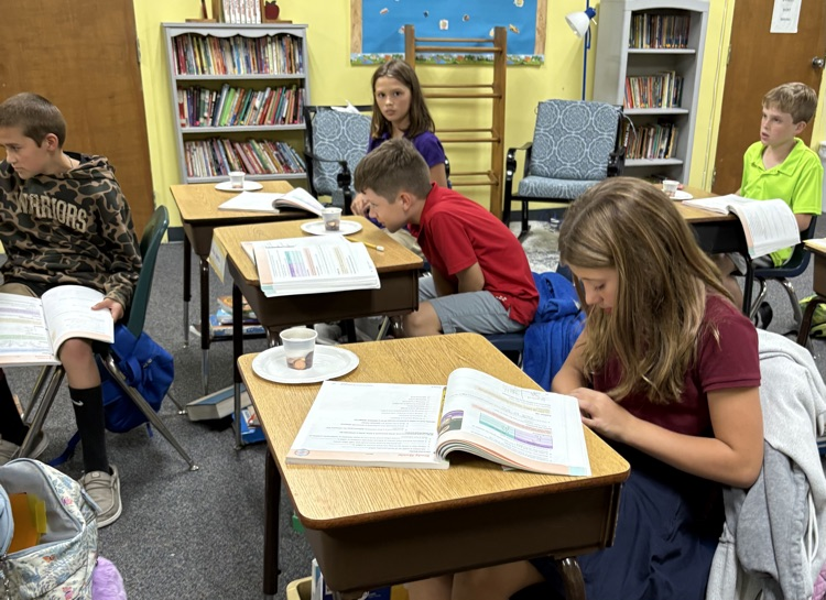 Students with their experiment.