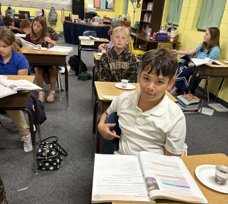 Students with their experiment.