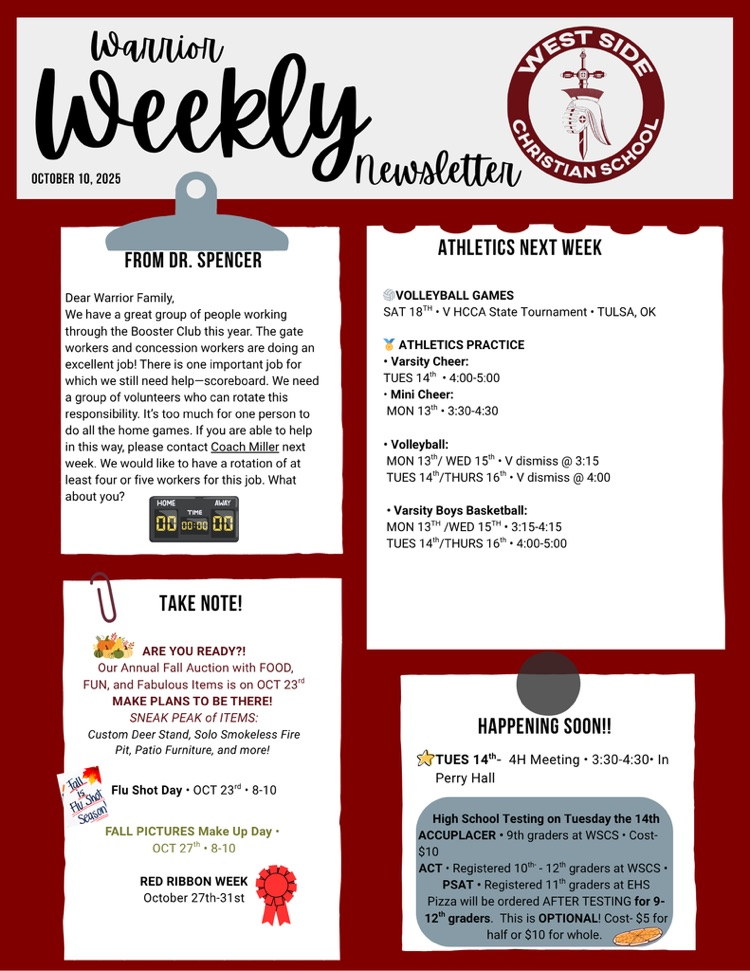 Warrior Weekly Newsletter