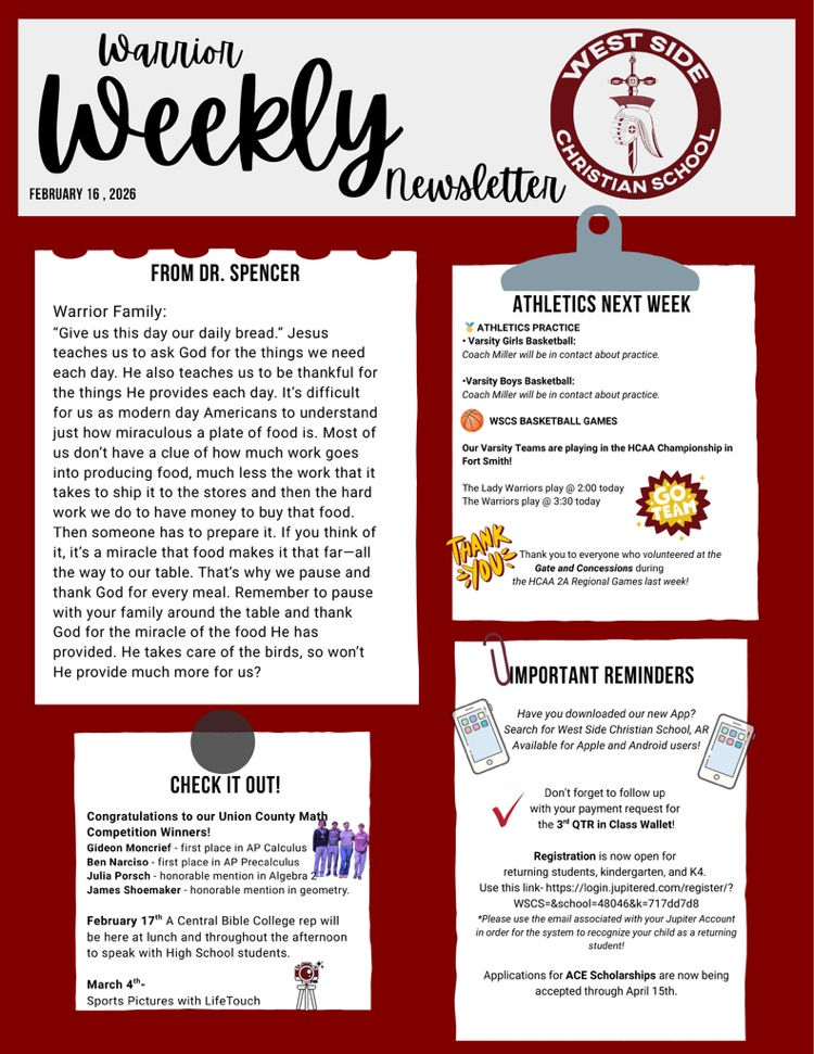 Warrior Weekly Newsletter