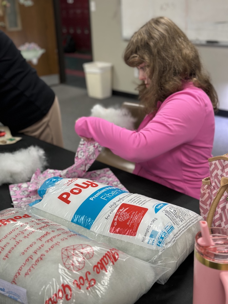 Mrs. Godwin's geometry class making pillows