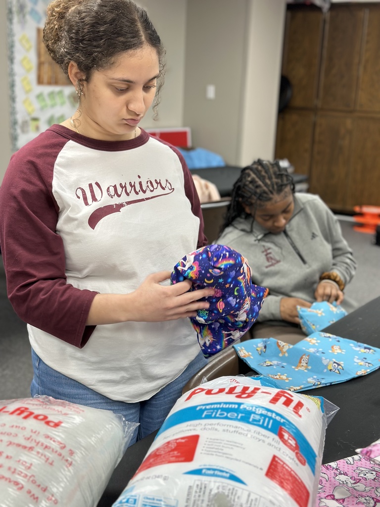 Mrs. Godwin's geometry class making pillows