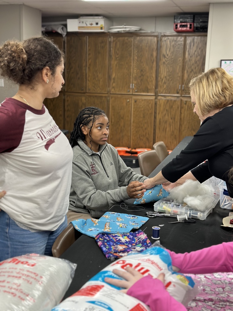 Mrs. Godwin's geometry class making pillows