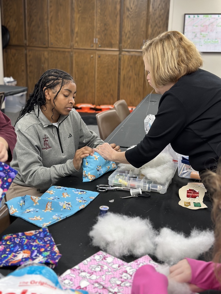 Mrs. Godwin's geometry class making pillows
