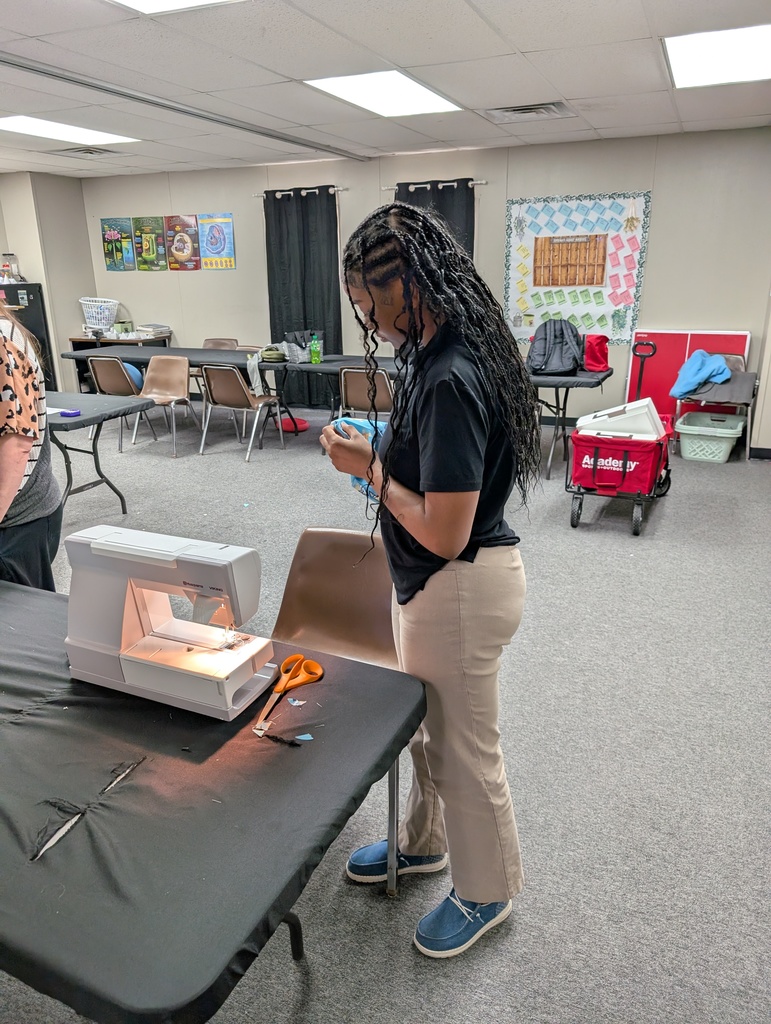 Mrs. Godwin's geometry class making pillows