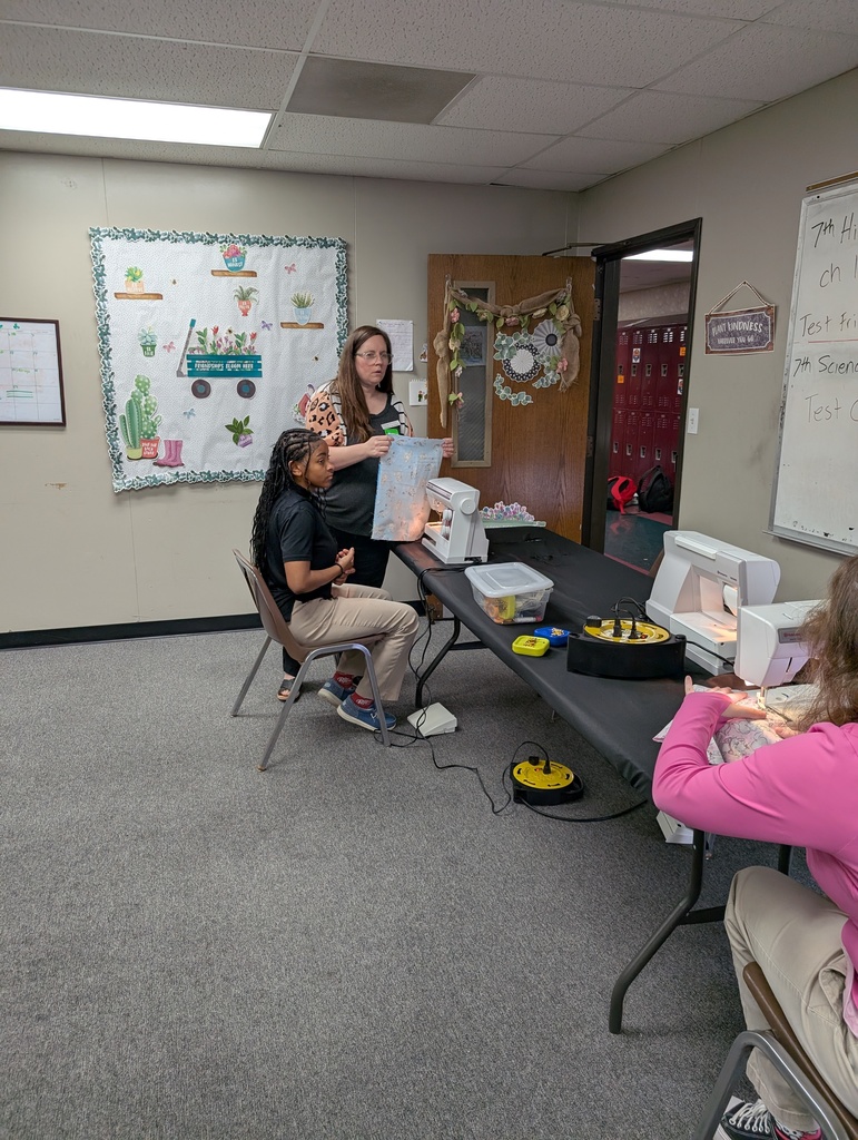 Mrs. Godwin's geometry class making pillows