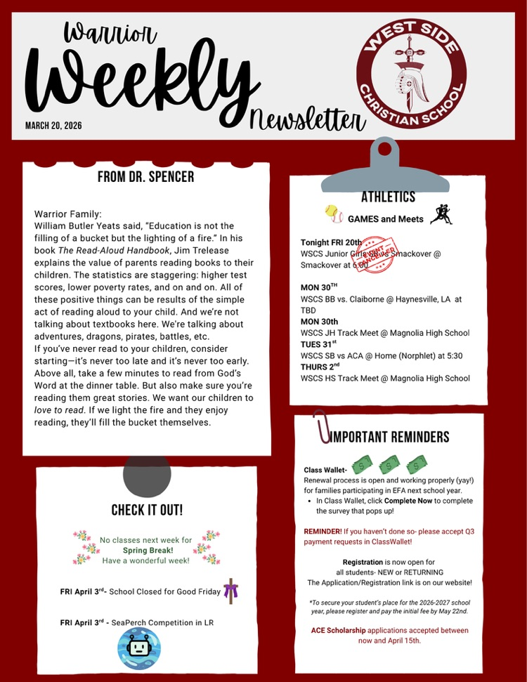 Warrior Weekly Newsletter