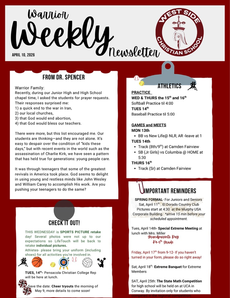 Warrior Weekly Newsletter