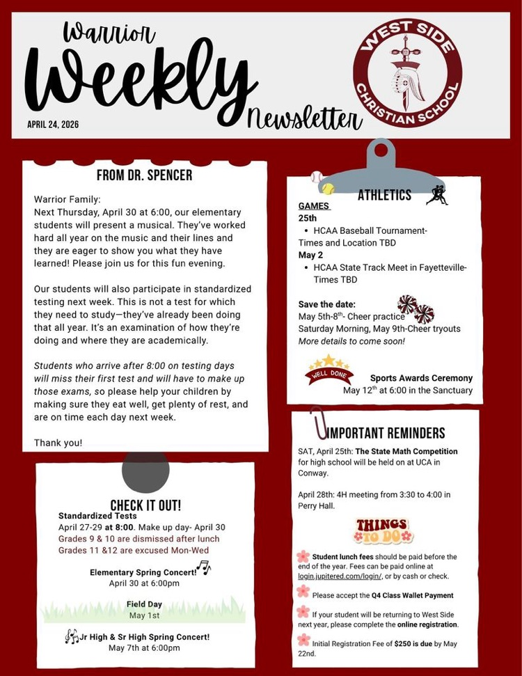 Warrior Weekly Newsletter