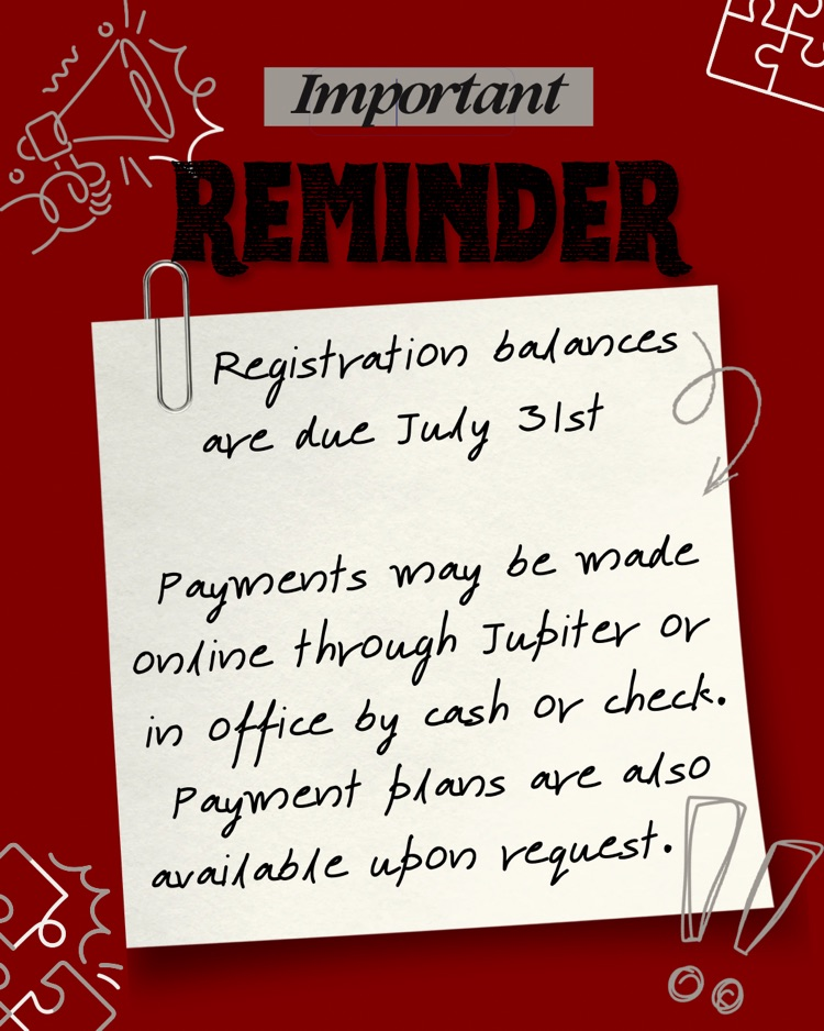 registration balance reminder