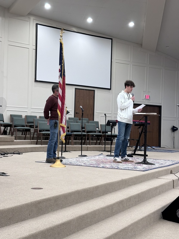 Enoch McNabb reading the Preamble to the Constitution