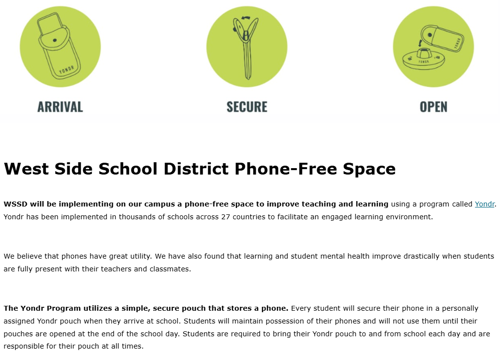 West Side is phone-free