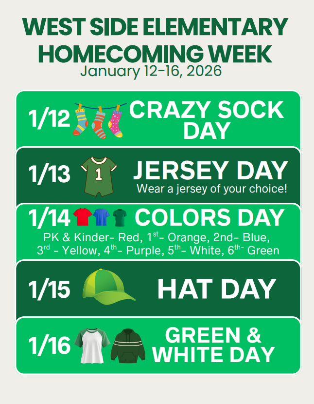 Elementary Homecoming Dress Up Days