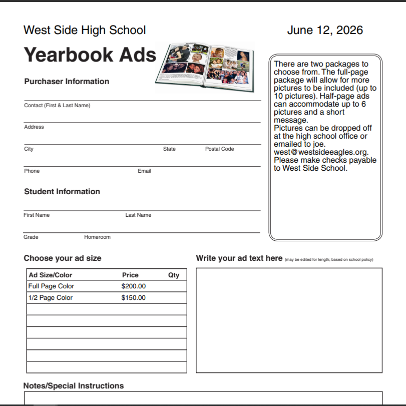 Senior ad form - Summer 2026