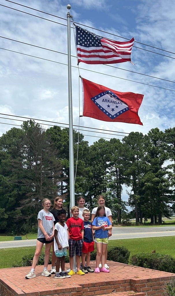 Students learn about the flag during military week