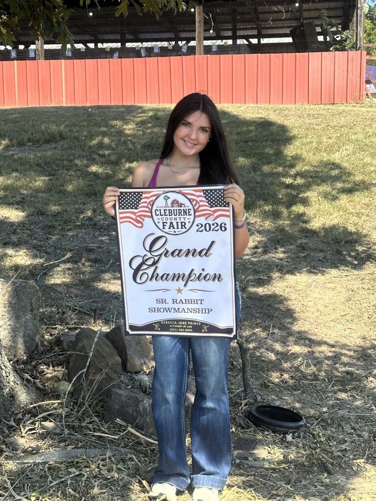 Marley Hunt -- grand champion in Rabbit Showmanship
