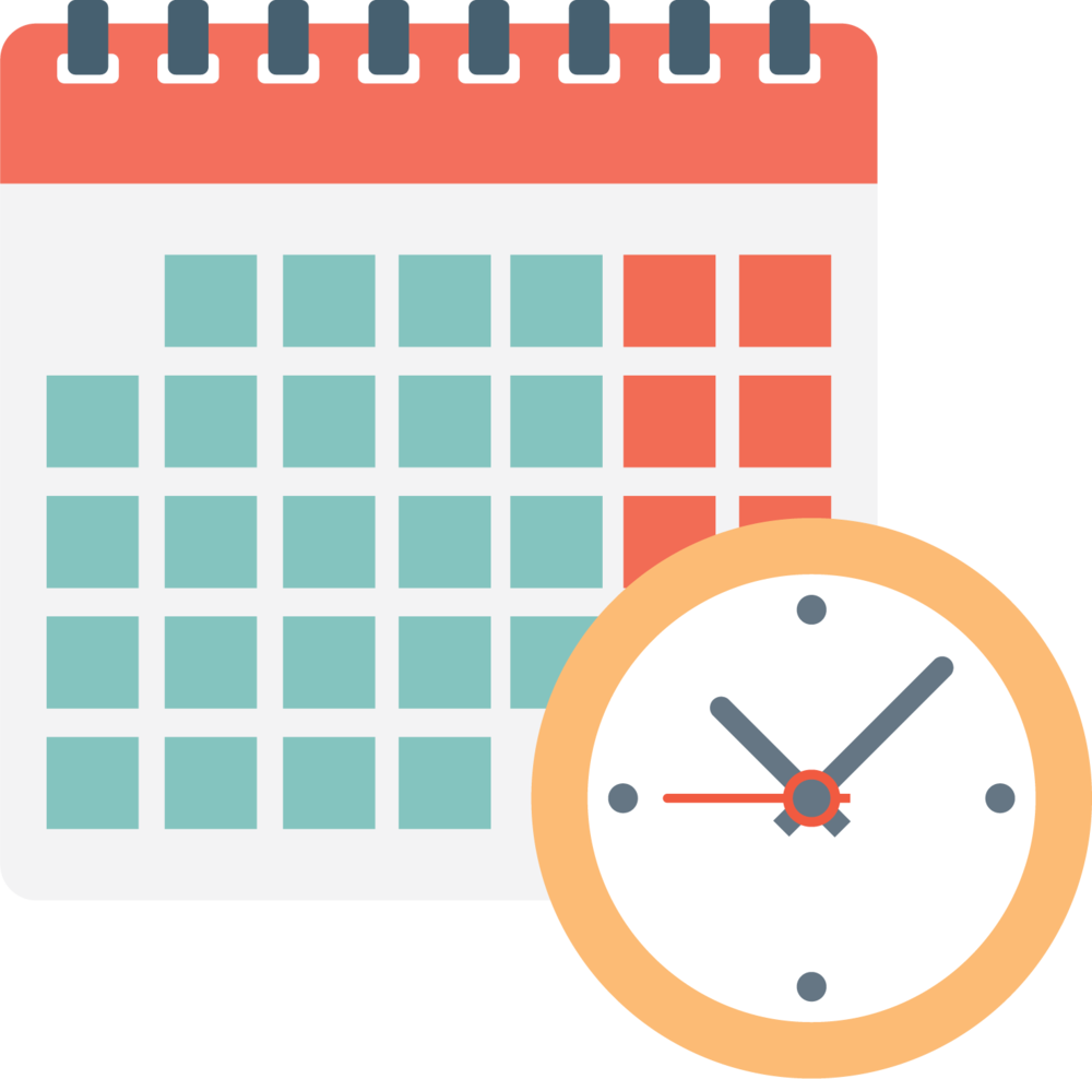 Icon of a calendar and clock