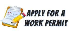 Apply for Work Permit with clipboard