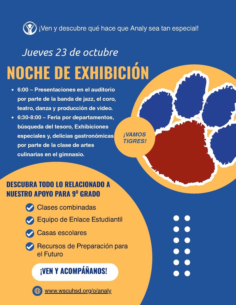 Showcase night flyer in Spanish