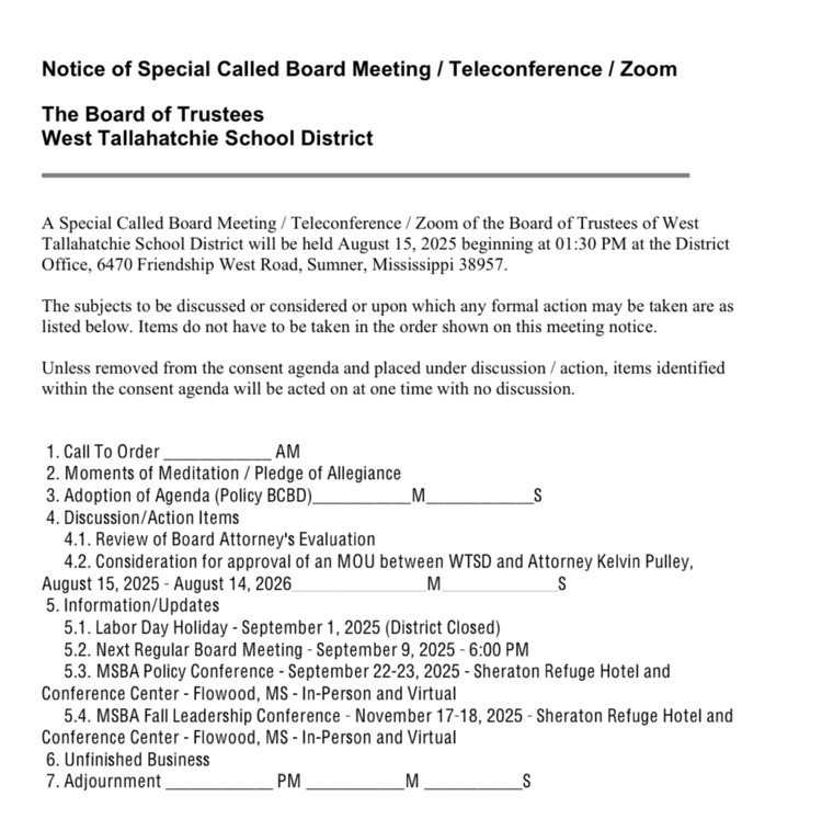 board meeting agenda