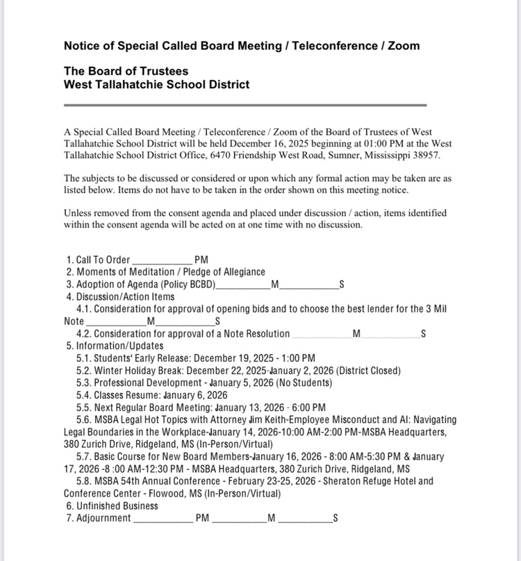 board meeting agenda