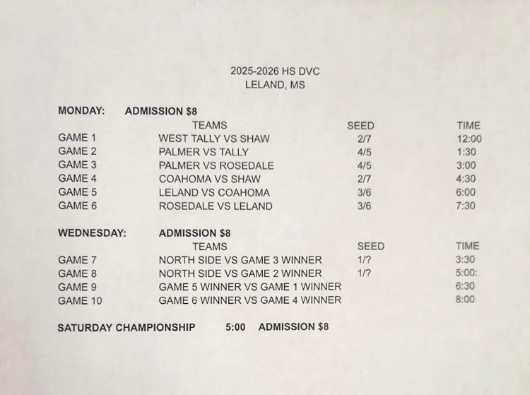 DVC tournament schedule