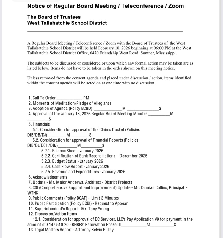 board meeting agenda 