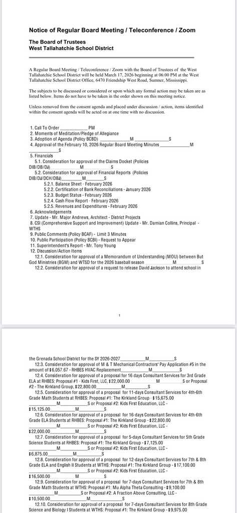 board meeting agenda 